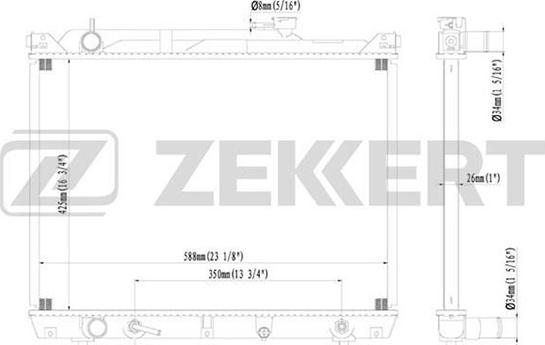 Zekkert MK-1169 - Radiator, engine cooling autospares.lv