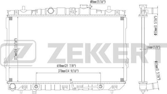 Zekkert MK-1165 - Radiator, engine cooling autospares.lv