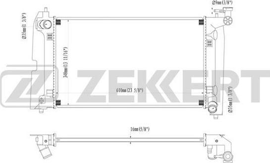 Zekkert MK-1166 - Radiator, engine cooling autospares.lv