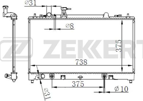 Zekkert MK-1106 - Radiator, engine cooling autospares.lv