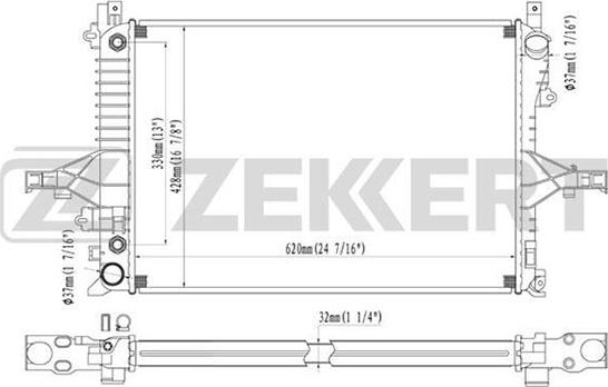 Zekkert MK-1100 - Radiator, engine cooling autospares.lv