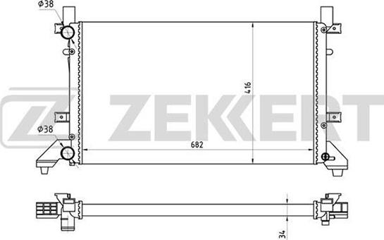 Zekkert MK-1108 - Radiator, engine cooling autospares.lv