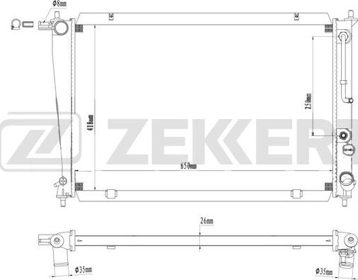 Zekkert MK-1110 - Radiator, engine cooling autospares.lv