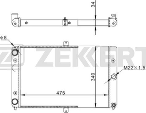 Zekkert MK-1118 - Radiator, engine cooling autospares.lv