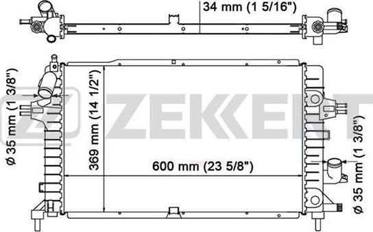 Zekkert MK-1188 - Radiator, engine cooling autospares.lv