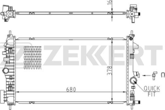 Zekkert MK-1134 - Radiator, engine cooling autospares.lv