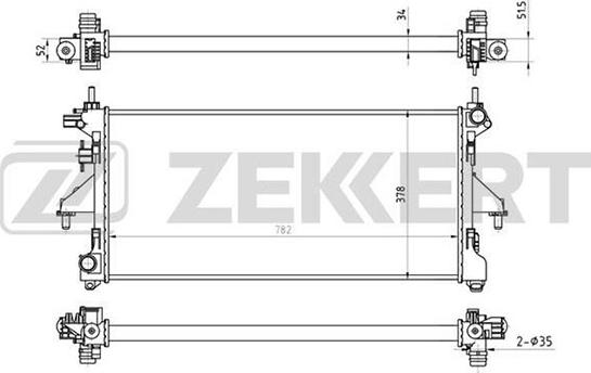 Zekkert MK-1133 - Radiator, engine cooling autospares.lv