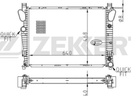 Zekkert MK-1132 - Radiator, engine cooling autospares.lv