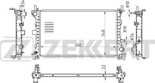 Zekkert MK-1123 - Radiator, engine cooling autospares.lv