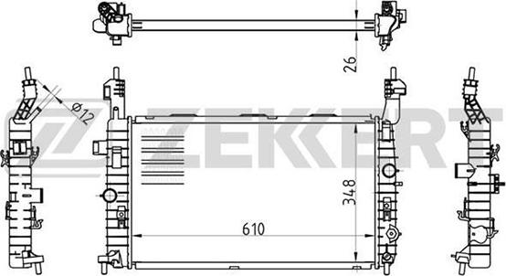 Zekkert MK-1175 - Radiator, engine cooling autospares.lv