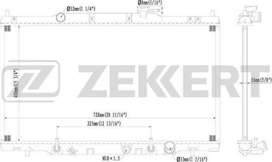 Zekkert MK-1170 - Radiator, engine cooling autospares.lv