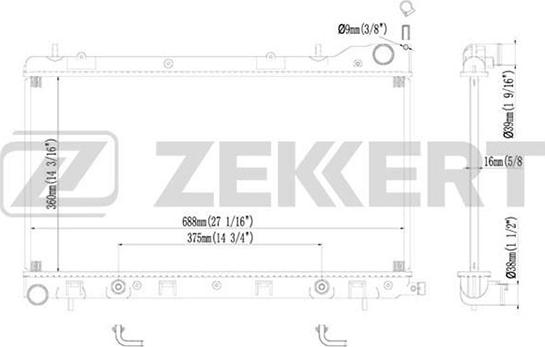 Zekkert MK-1178 - Radiator, engine cooling autospares.lv