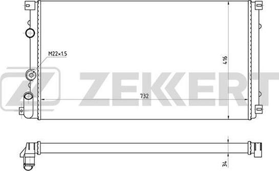 Zekkert MK-1396 - Radiator, engine cooling autospares.lv