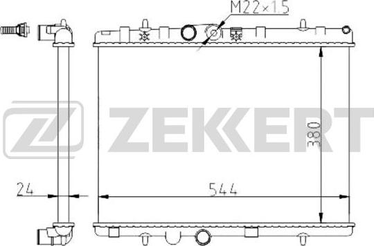 Zekkert MK-1344 - Radiator, engine cooling autospares.lv