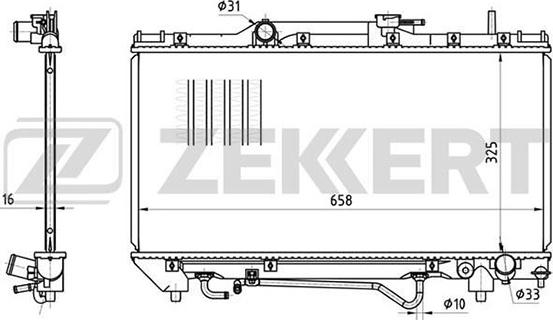 Zekkert MK-1303 - Radiator, engine cooling autospares.lv