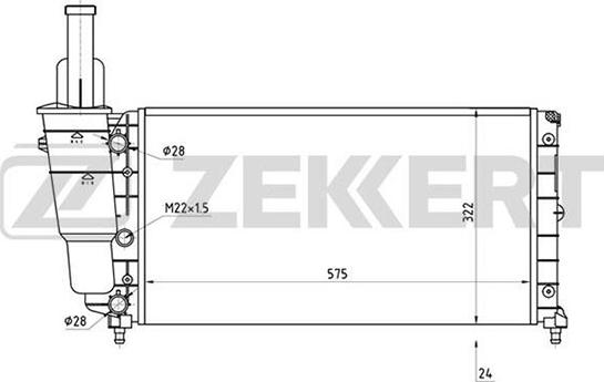 Zekkert MK-1310 - Radiator, engine cooling autospares.lv