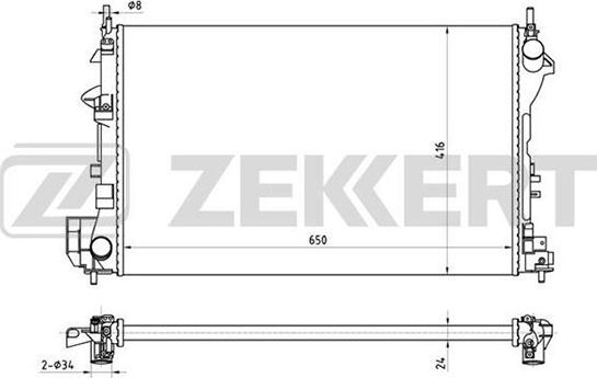 Zekkert MK-1385 - Radiator, engine cooling autospares.lv