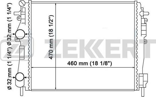 Zekkert MK-1299 - Radiator, engine cooling autospares.lv