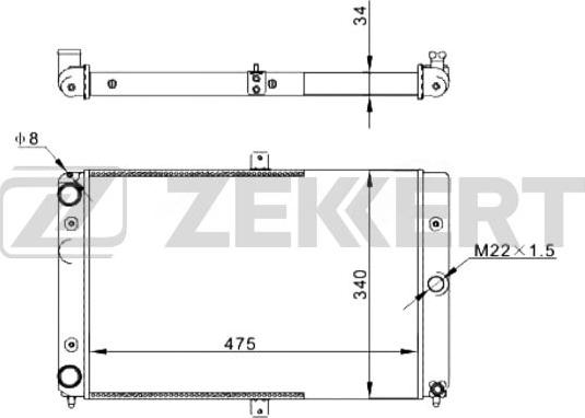 Zekkert MK-1297 - Radiator, engine cooling autospares.lv