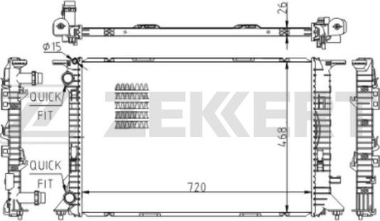 Zekkert MK-1249 - Radiator, engine cooling autospares.lv