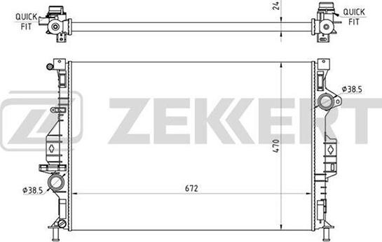 Zekkert MK-1244 - Radiator, engine cooling autospares.lv