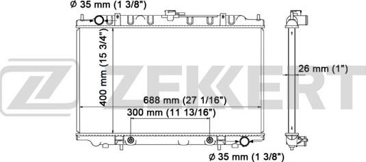 Zekkert MK-1241 - Radiator, engine cooling autospares.lv