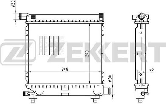 Zekkert MK-1248 - Radiator, engine cooling autospares.lv