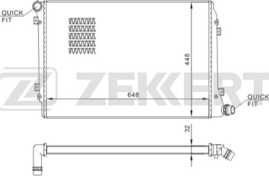 Zekkert MK-1243 - Radiator, engine cooling autospares.lv
