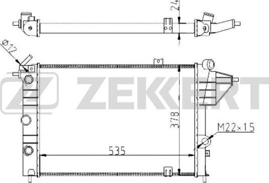 Zekkert MK-1264 - Radiator, engine cooling autospares.lv