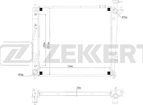 Zekkert MK-1261 - Radiator, engine cooling autospares.lv