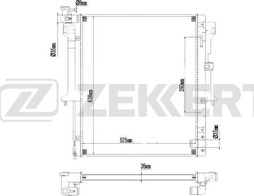 Zekkert MK-1267 - Radiator, engine cooling autospares.lv