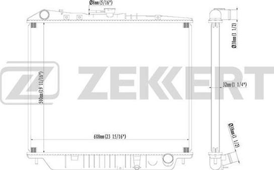 Zekkert MK-1219 - Radiator, engine cooling autospares.lv