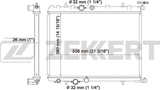 Zekkert MK-1214 - Radiator, engine cooling autospares.lv