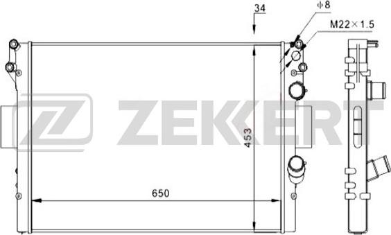 Zekkert MK-1210 - Radiator, engine cooling autospares.lv