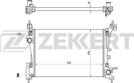 Zekkert MK-1280 - Radiator, engine cooling autospares.lv