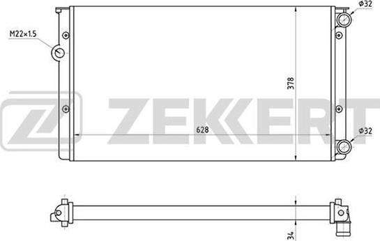 Zekkert MK-1281 - Radiator, engine cooling autospares.lv