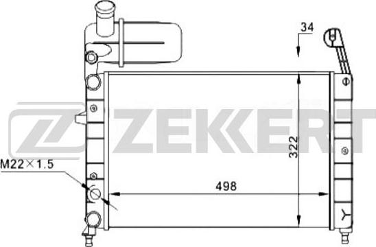 Zekkert MK-1287 - Radiator, engine cooling autospares.lv