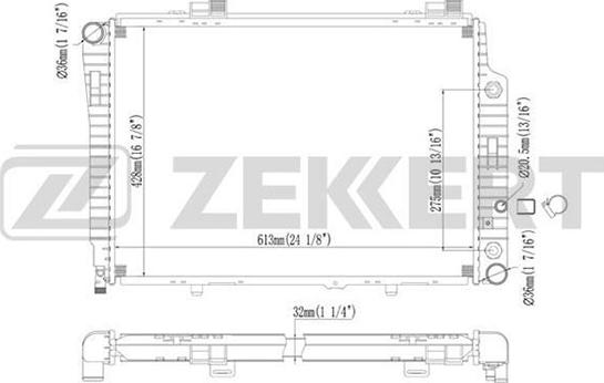 Zekkert MK-1239 - Radiator, engine cooling autospares.lv