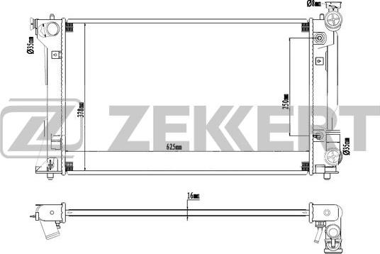 Zekkert MK-1274 - Radiator, engine cooling autospares.lv