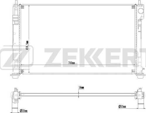 Zekkert MK-1271 - Radiator, engine cooling autospares.lv