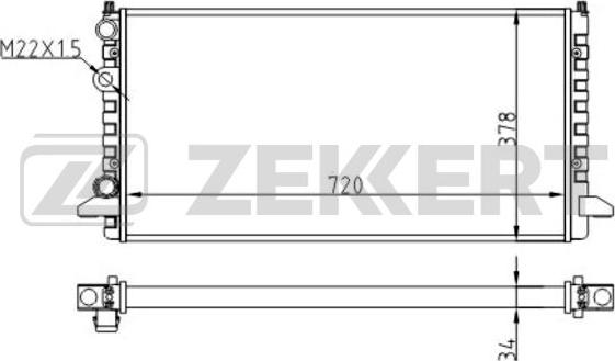 Zekkert MK-1273 - Radiator, engine cooling autospares.lv