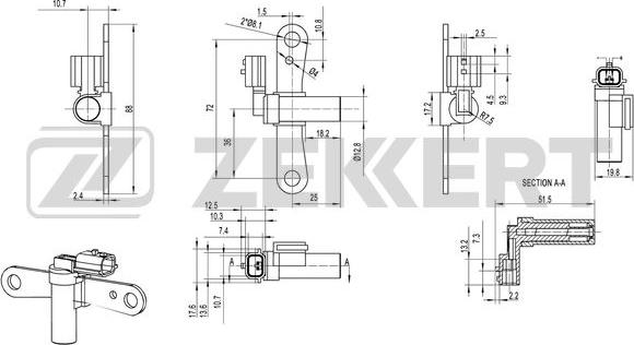 Zekkert SE-4032 - Sensor, crankshaft pulse autospares.lv