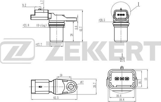 Zekkert SE-5014 - Sensor, camshaft position autospares.lv