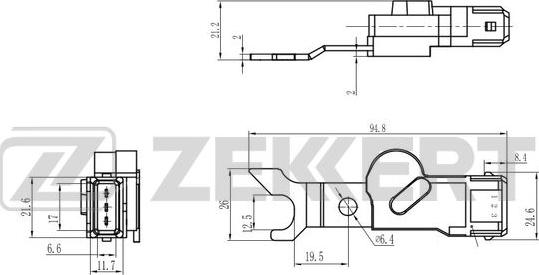 Zekkert SE-5015 - Sensor, camshaft position autospares.lv