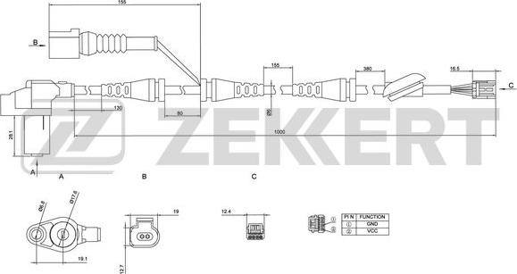 Zekkert SE-6019 - Sensor, wheel speed autospares.lv