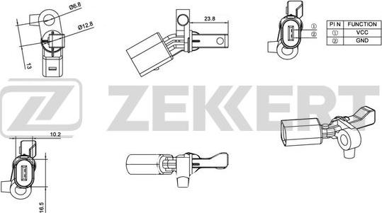 Zekkert SE-6013 - Sensor, wheel speed autospares.lv