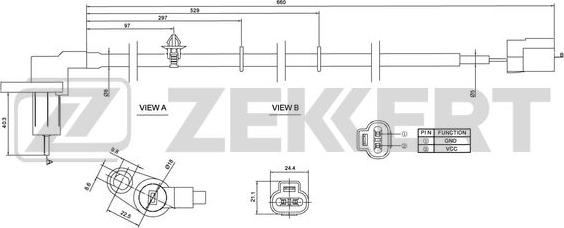 Zekkert SE-6158 - Sensor, wheel speed autospares.lv