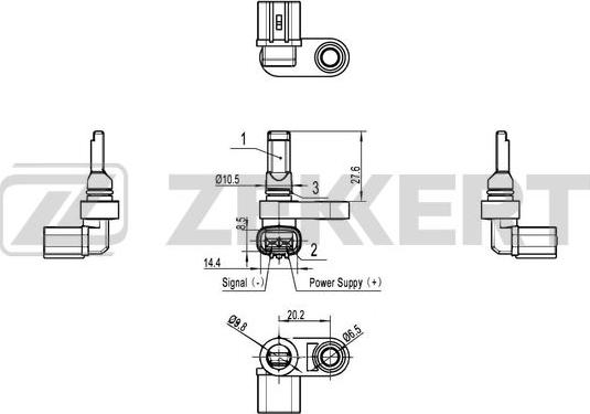 Zekkert SE-6111 - Sensor, wheel speed autospares.lv