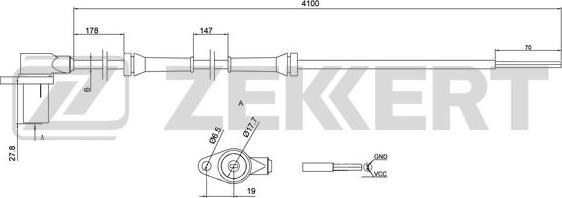 Zekkert SE-6138 - Sensor, wheel speed autospares.lv