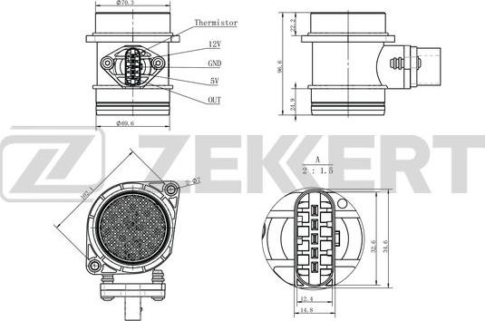 Zekkert SE-1065 - Sensor, intake manifold pressure autospares.lv